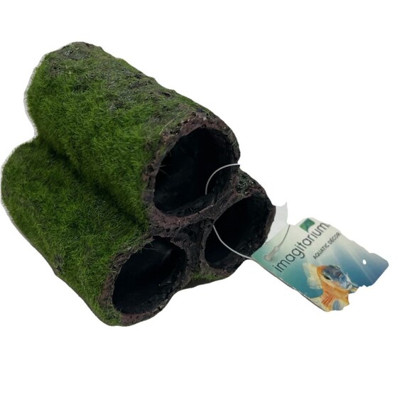 Fish Tank Decor Mossy Pipes Aquarium Shelter NEW - Picture 1 of 6